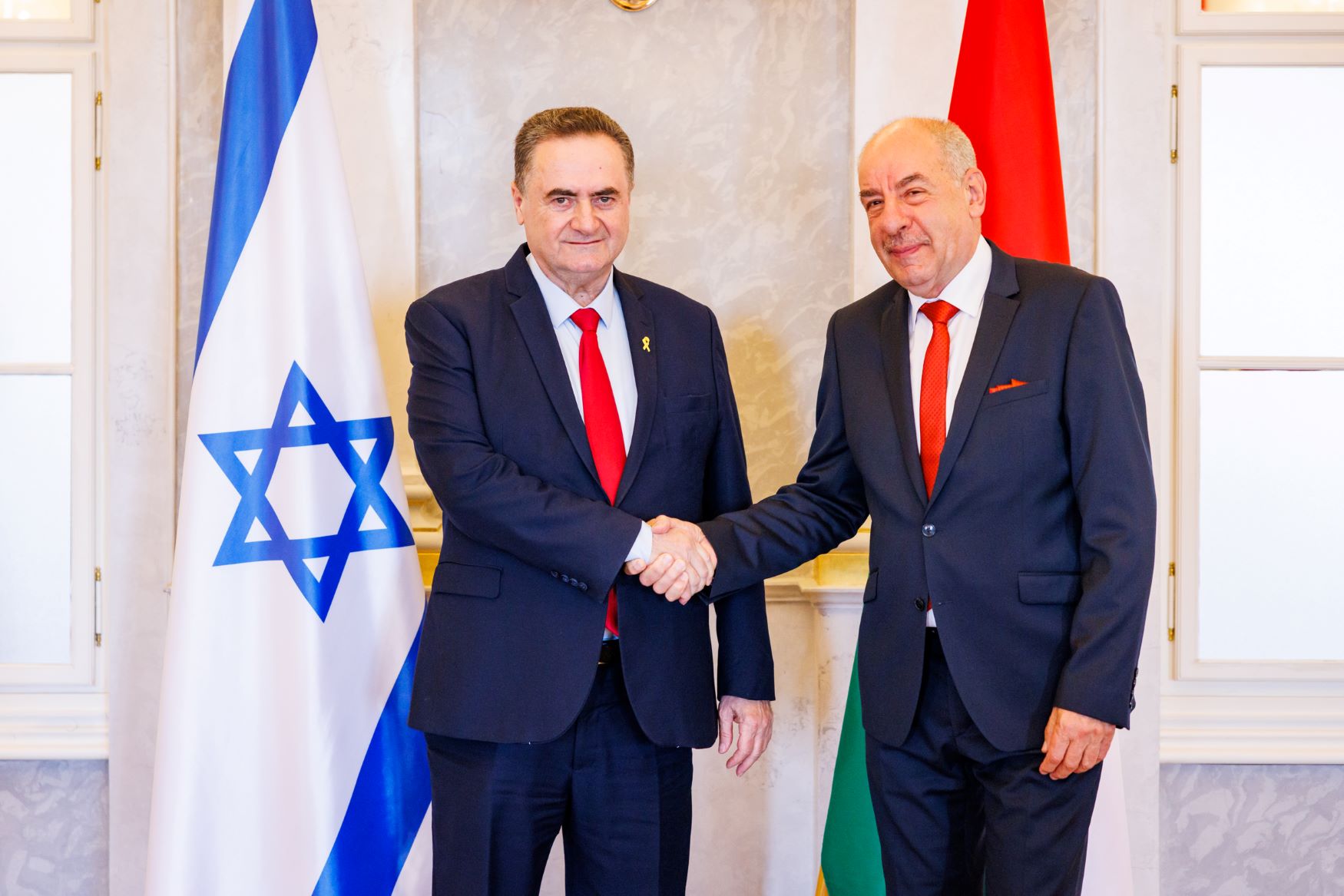 Israel Katz izraeli külügyminiszter fogadása a Sándor-palotában 
